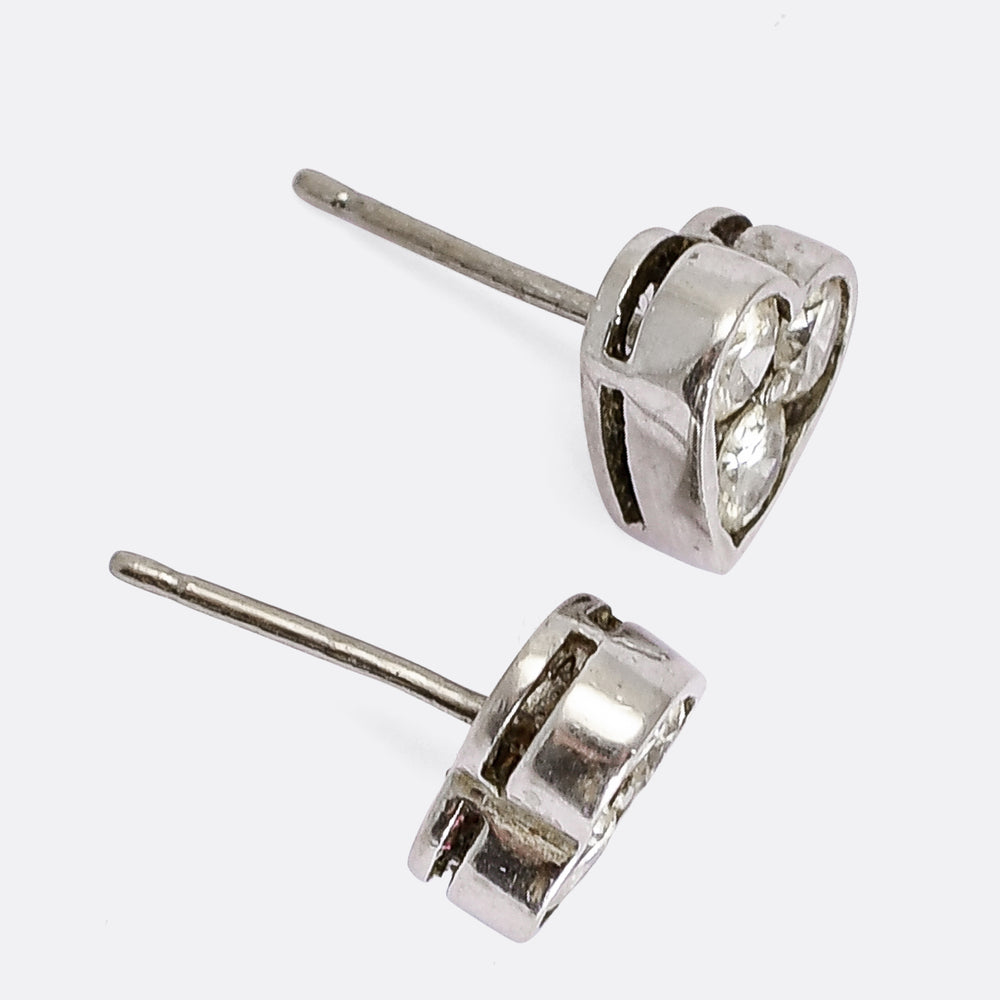 0.72ct Diamond Heart Stud Earrings
