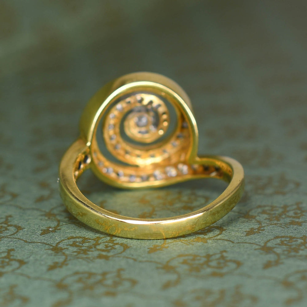 1930's Diamond Swirl Cluster Ring
