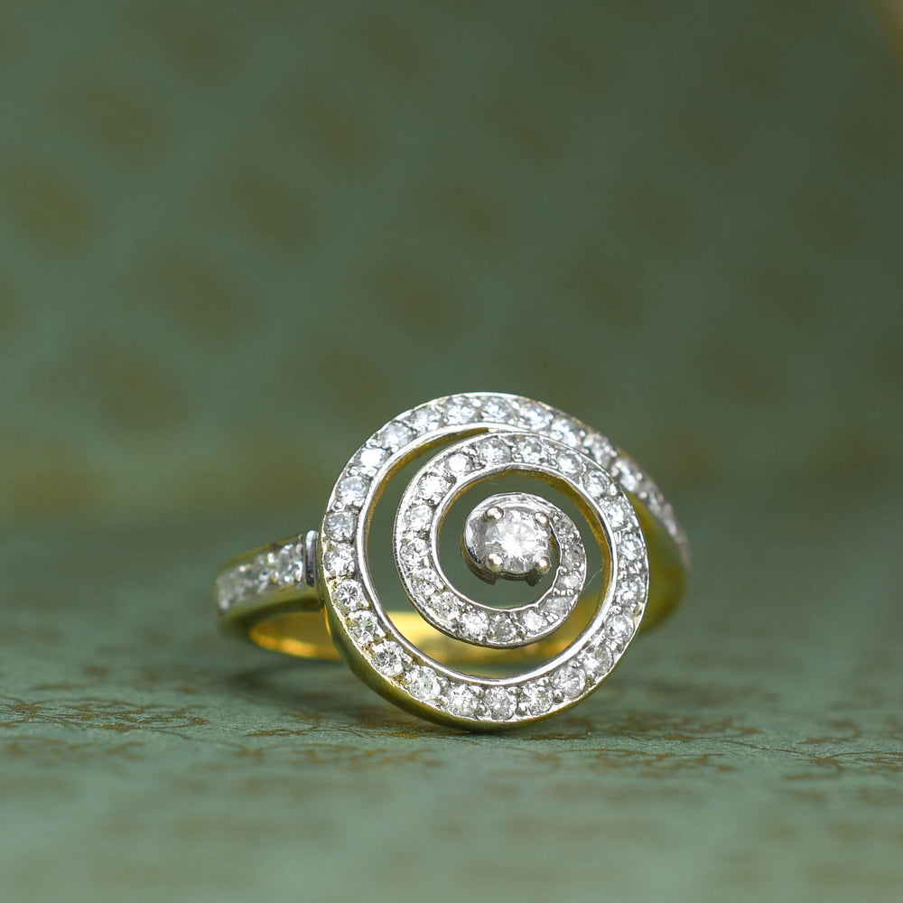 1930's Diamond Swirl Cluster Ring