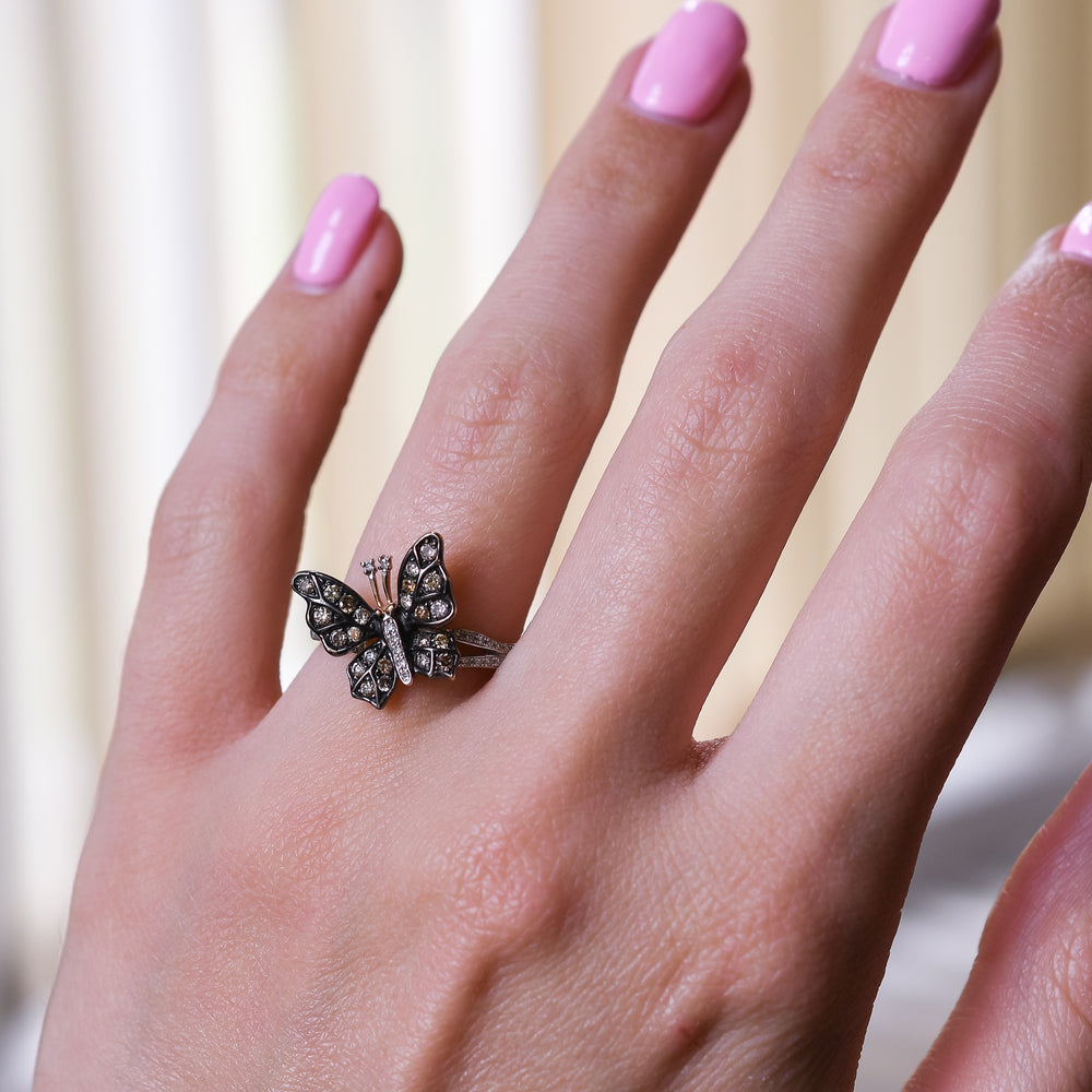 Vintage Diamond Butterfly Ring