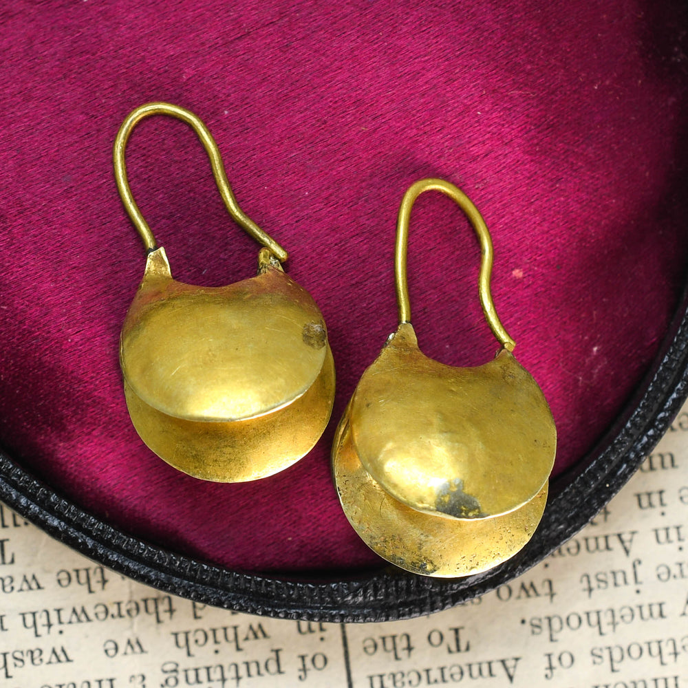 Georgian 15k Gold Navicella Earrings