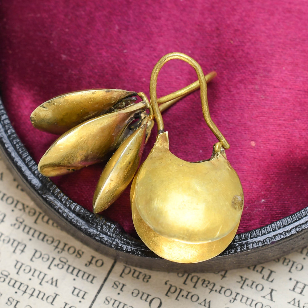 Georgian 15k Gold Navicella Earrings