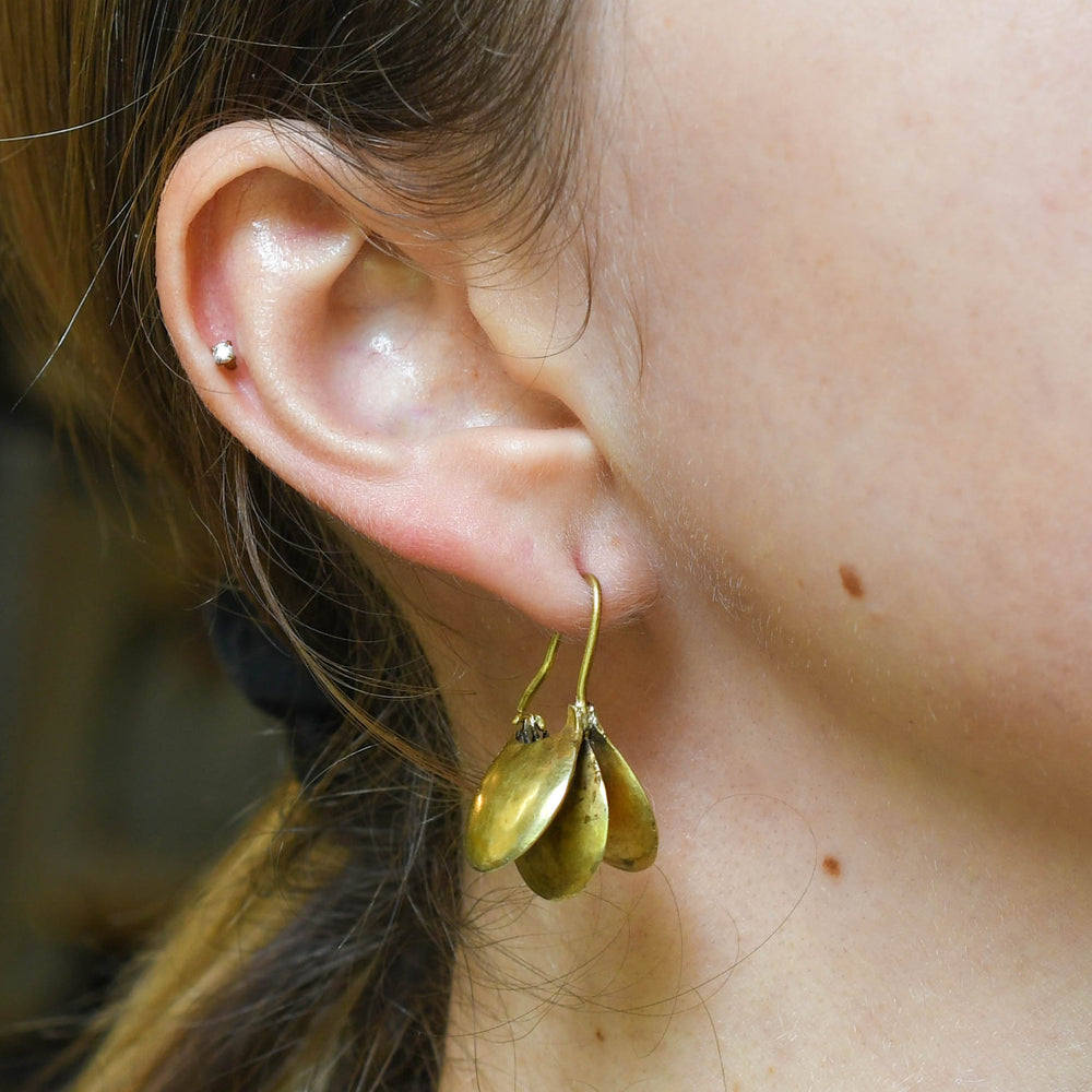 Georgian 15k Gold Navicella Earrings