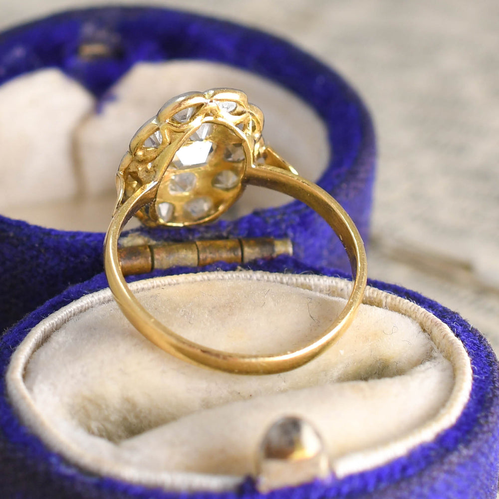 Victorian Mixed Cut Diamond Panel Cluster Ring