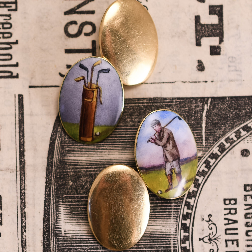 Late Victorian Golfers Cufflinks