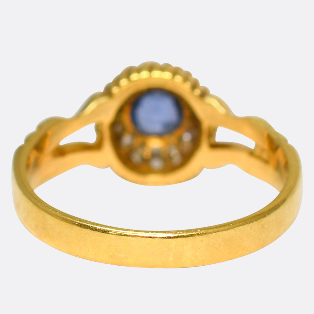 Victorian Sapphire & Diamond Cluster Ring