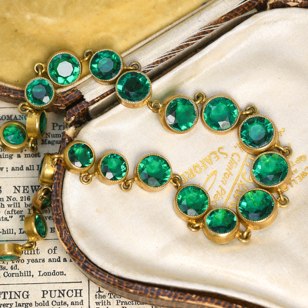Victorian Green Paste Rivière Necklace