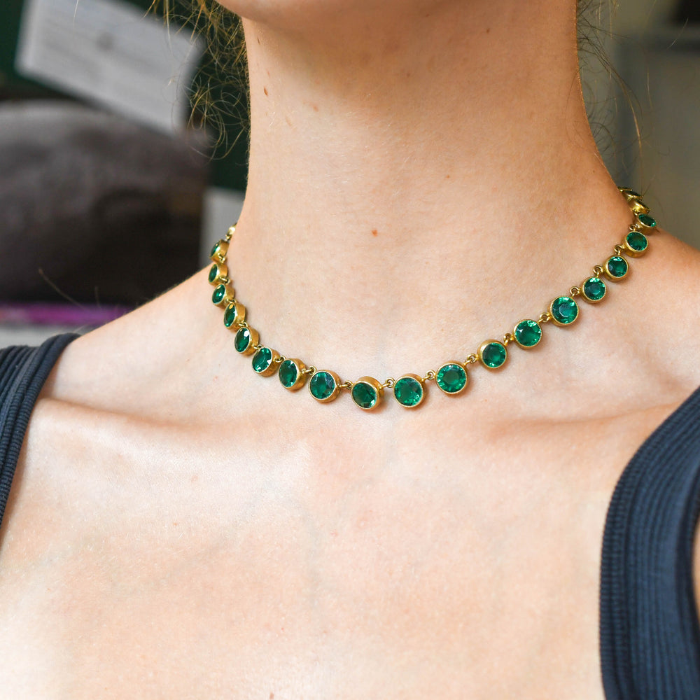 Victorian Green Paste Rivière Necklace