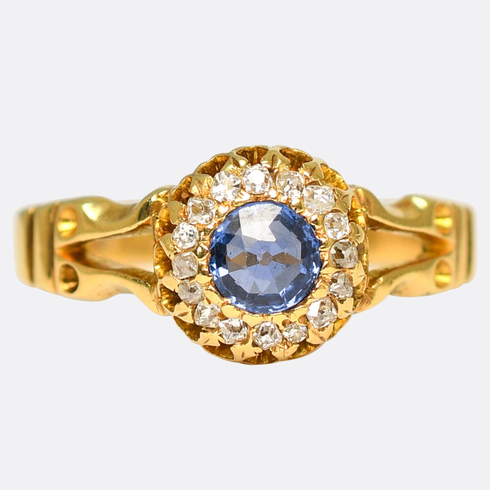 Victorian Sapphire & Diamond Cluster Ring