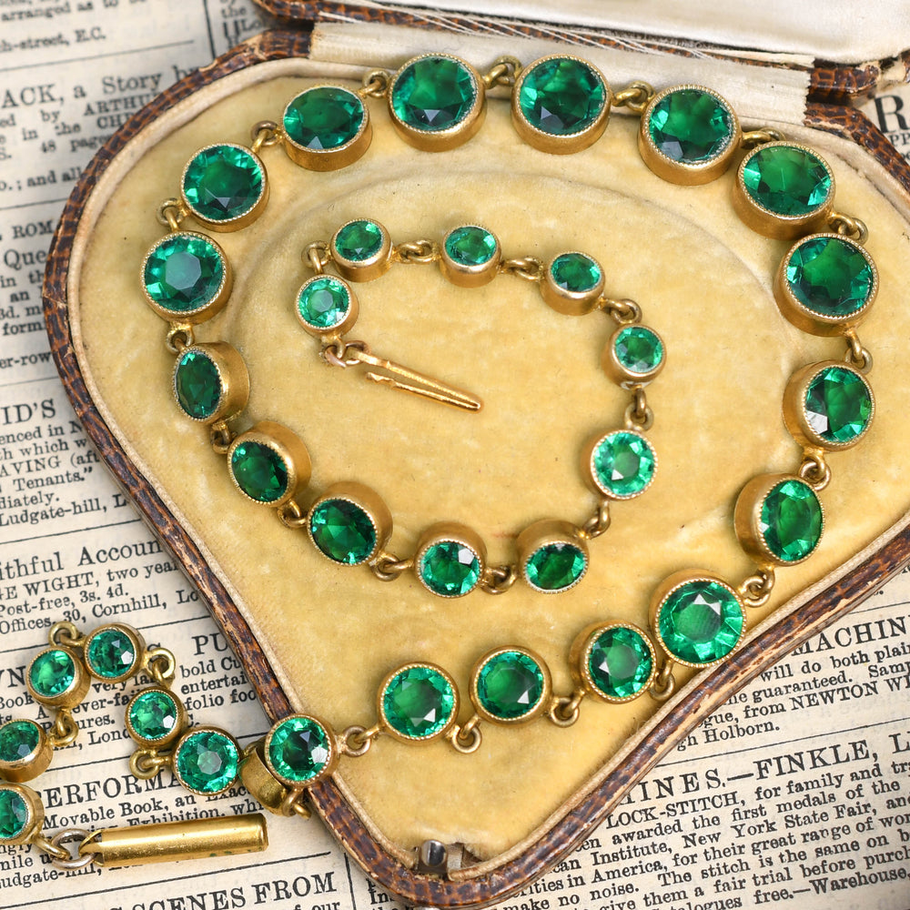 Victorian Green Paste Rivière Necklace