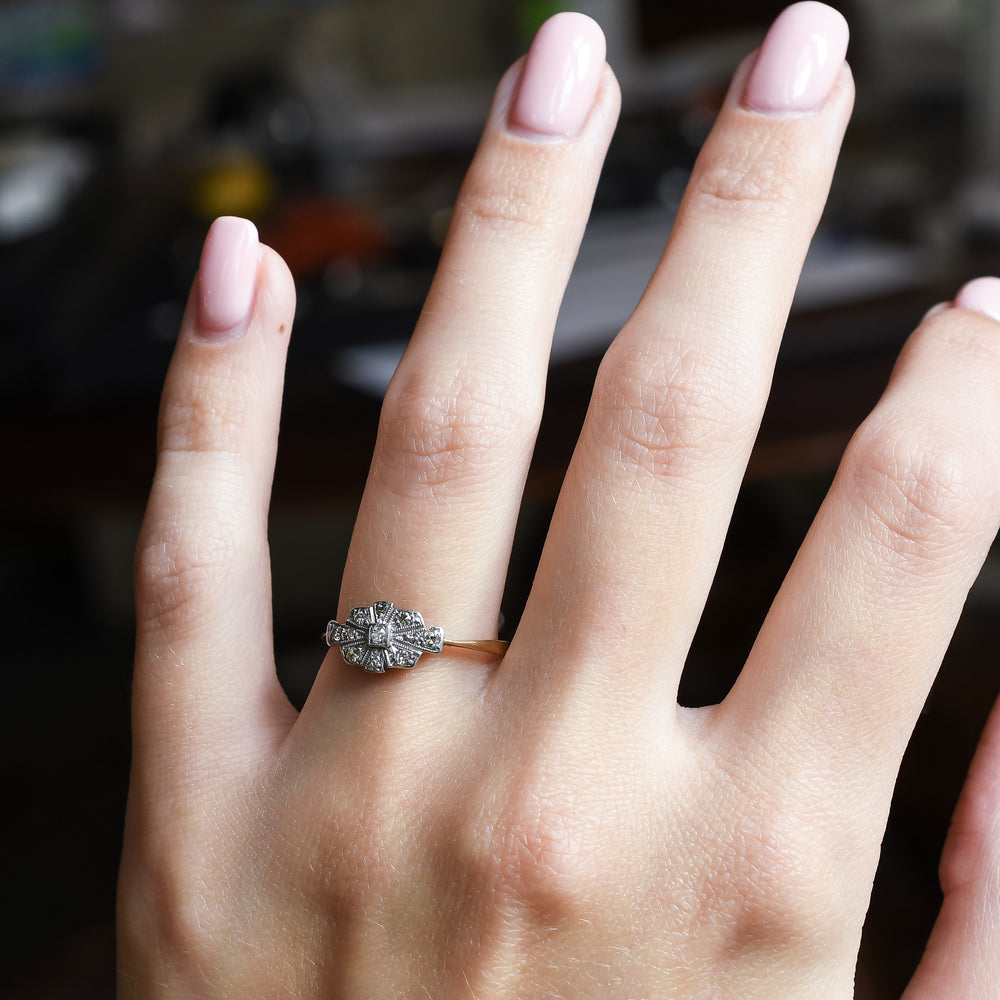 Art Deco Diamond Cluster Ring