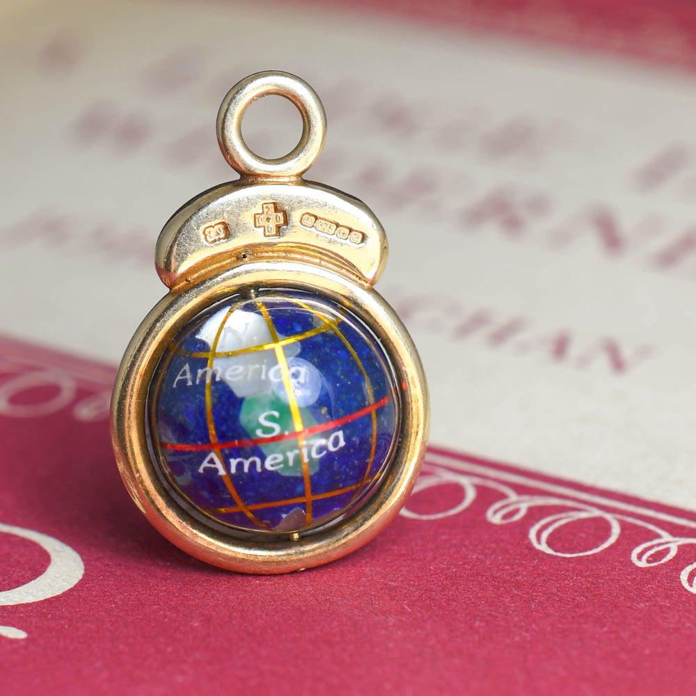 Vintage Lapis Lazuli Globe Charm