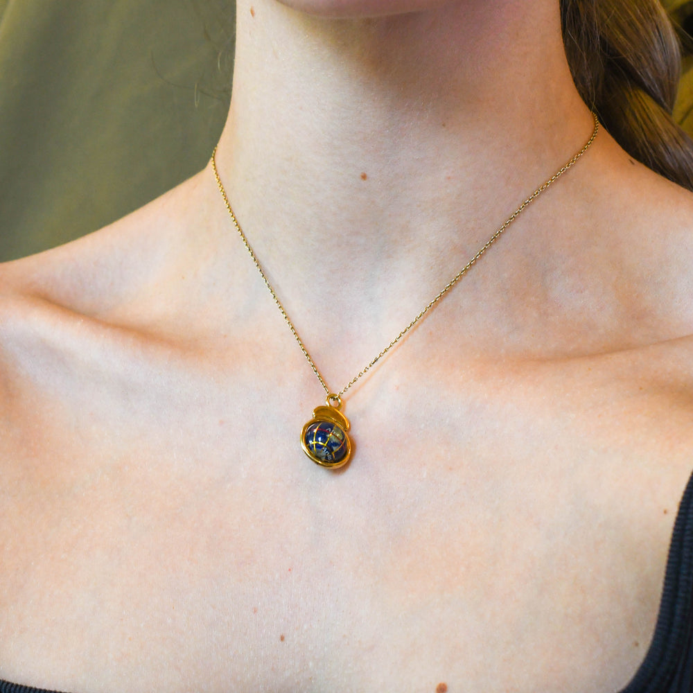 Vintage Lapis Lazuli Globe Charm