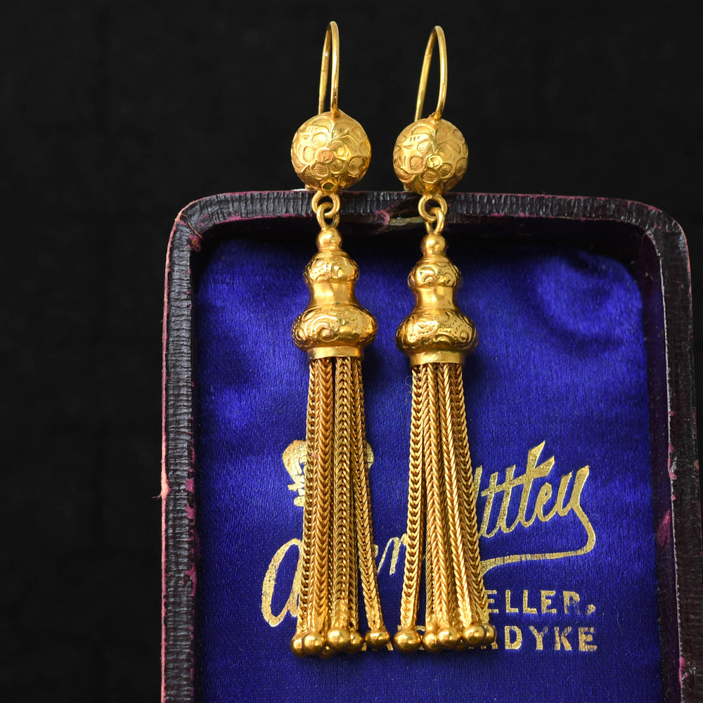 Victorian 15k Gold Tassel Earrings