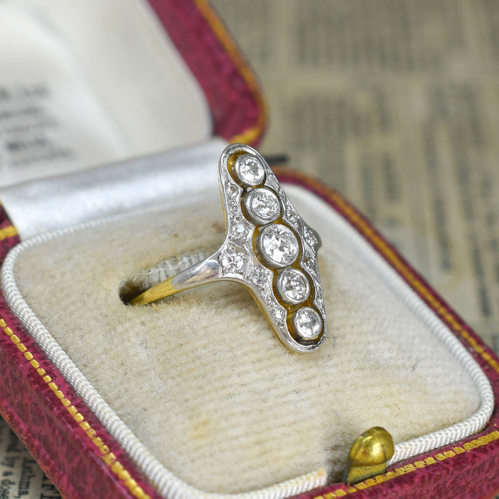 Edwardian Diamond Openwork Cluster Ring
