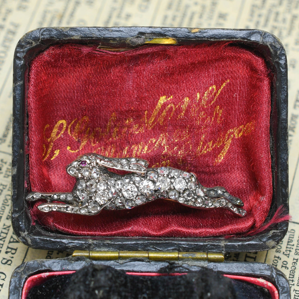 Victorian Diamond Hare Brooch