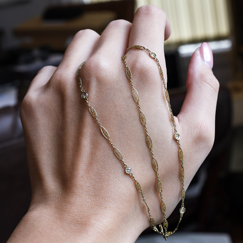 Edwardian Diamond & Infinity Knot Chain, 29