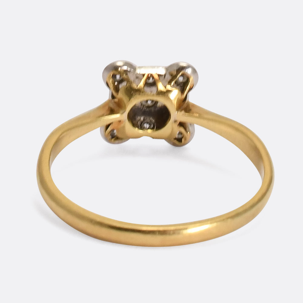 Edwardian Diamond Square Cluster Ring