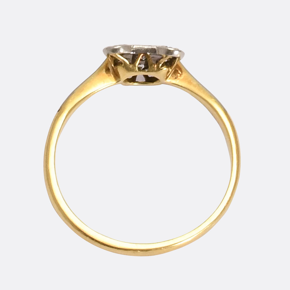 Edwardian Diamond Square Cluster Ring