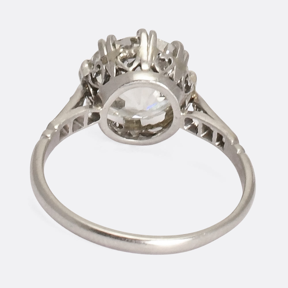 Antique 3.01ct Old European Cut Diamond Solitaire Engagement Ring