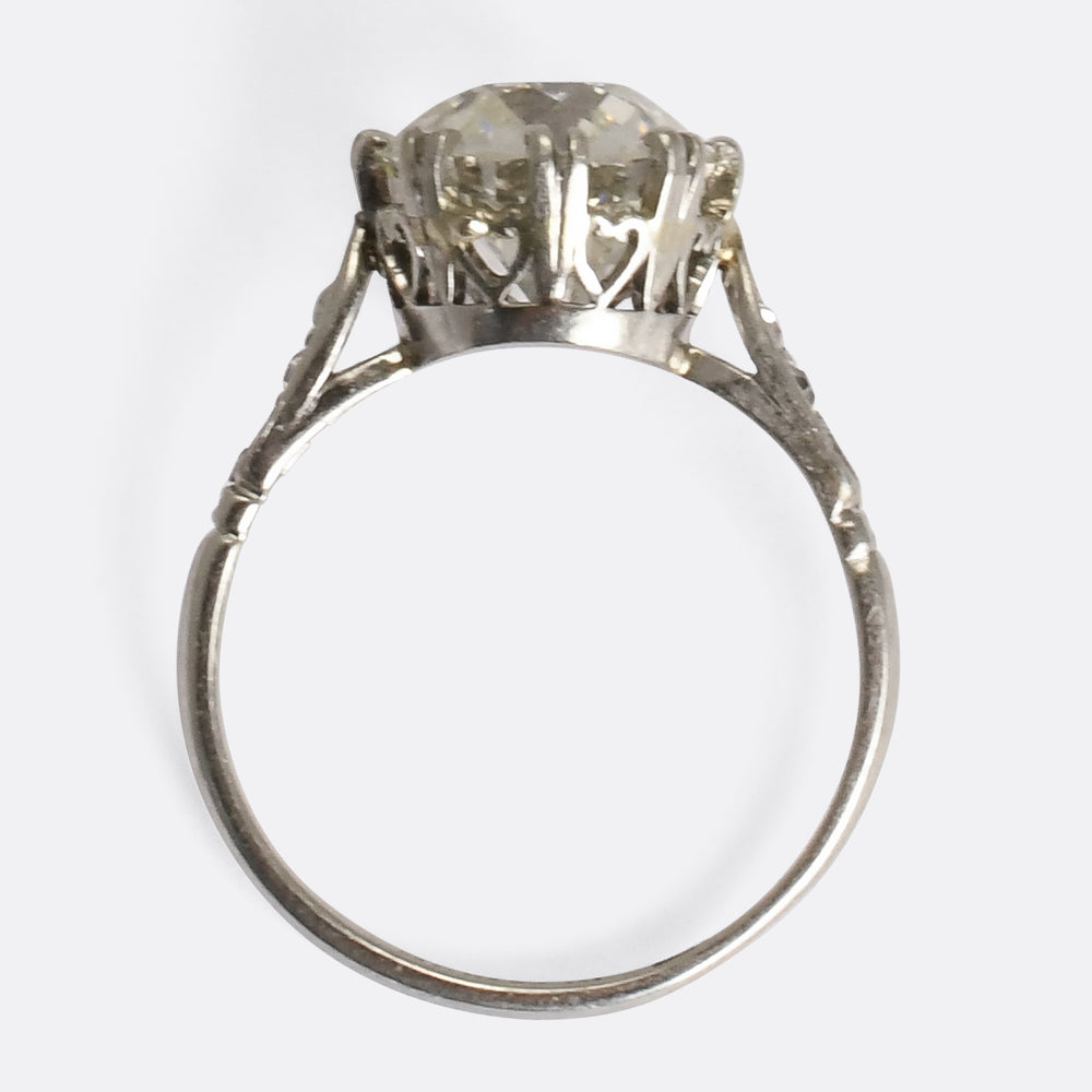 Antique 3.01ct Old European Cut Diamond Solitaire Engagement Ring