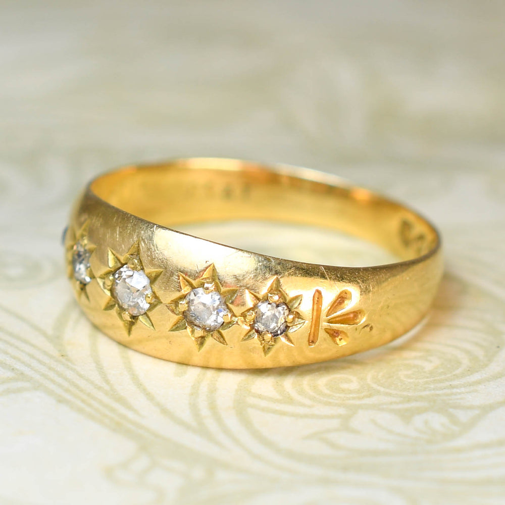 Edwardian 5-Stone Diamond Star Gypsy Ring
