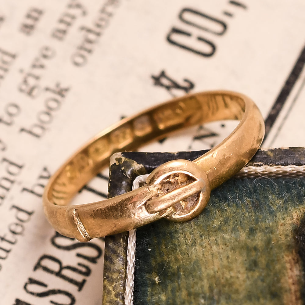 Victorian 22k Gold Slim Buckle Ring