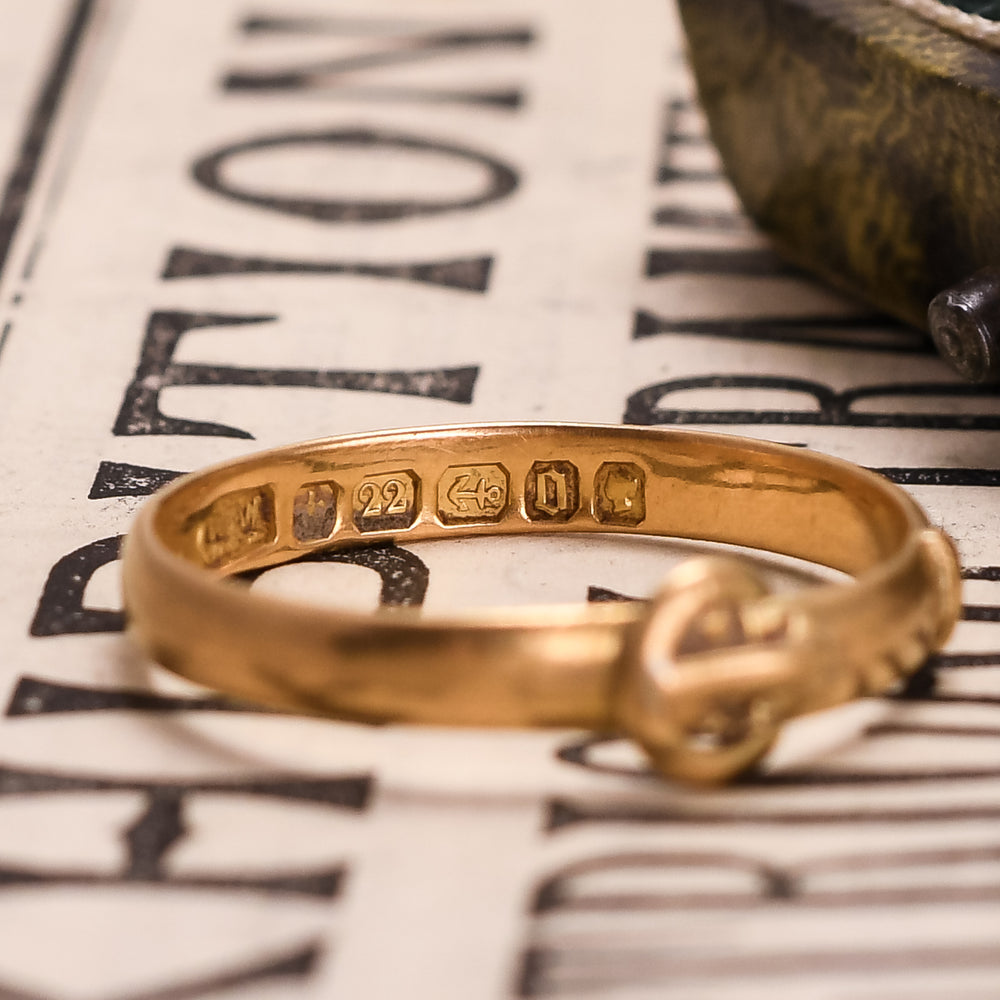 Victorian 22k Gold Slim Buckle Ring