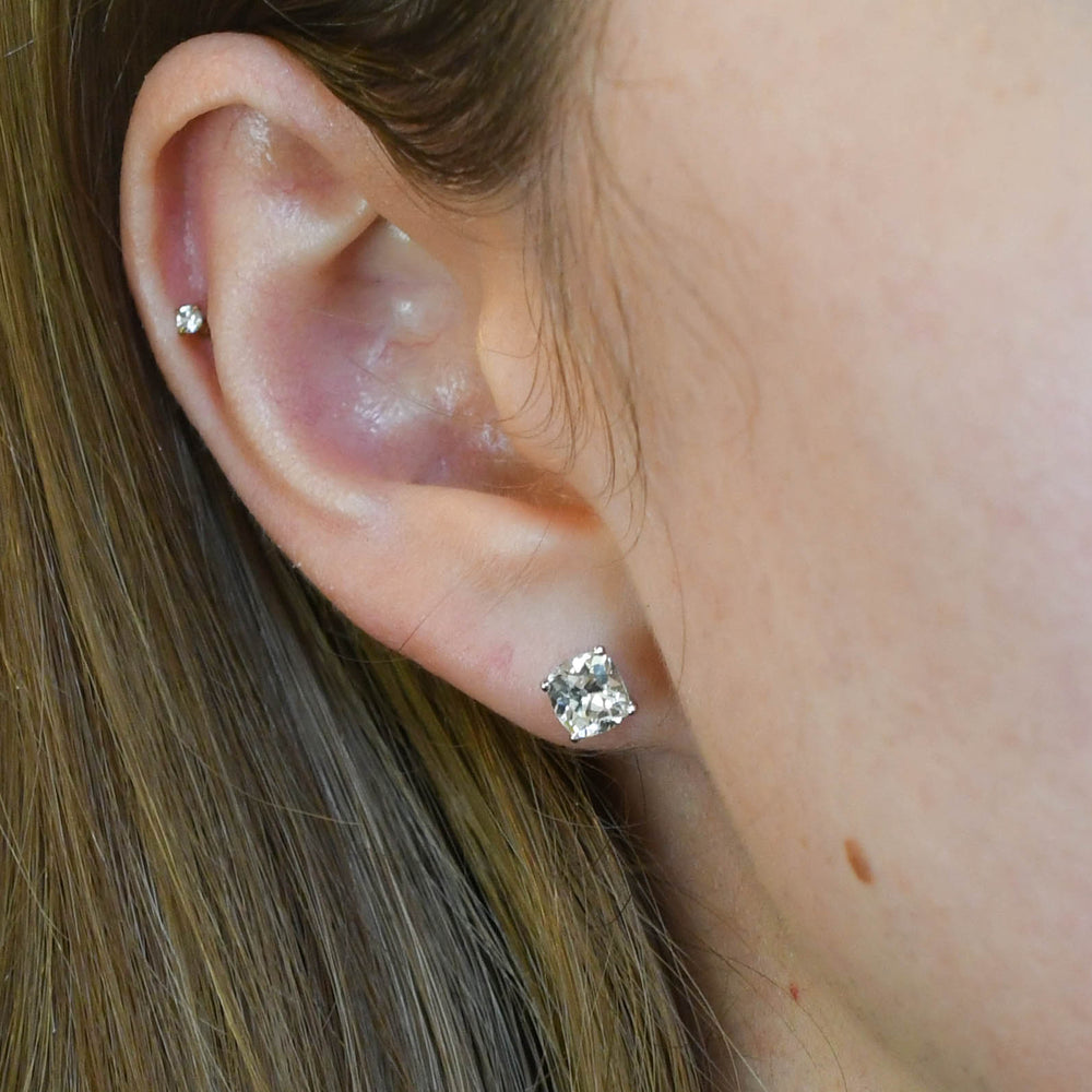 Art Deco 1.73ct Old Cut Diamond Stud Earrings