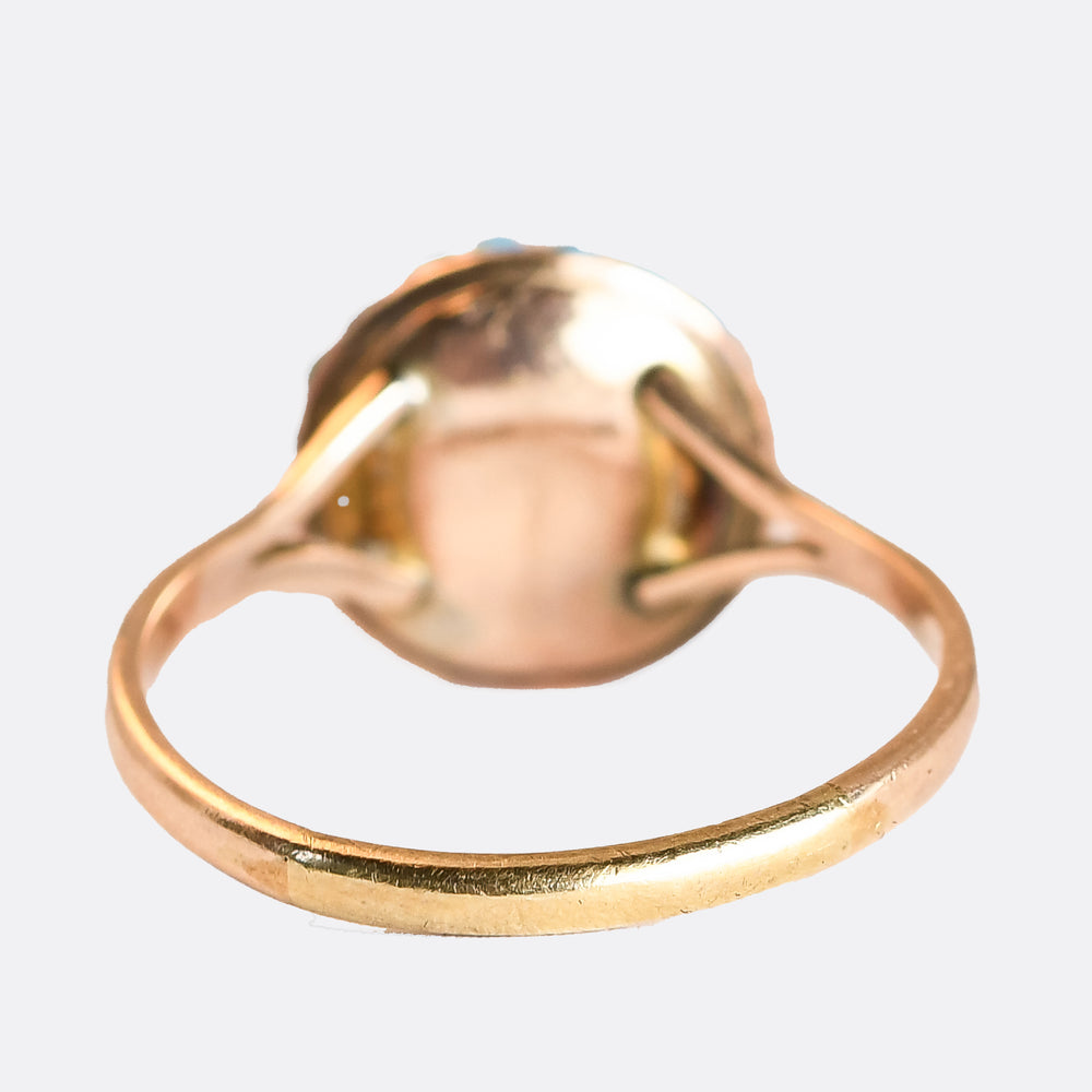 Victorian Pavé Turquoise Bombé Ring