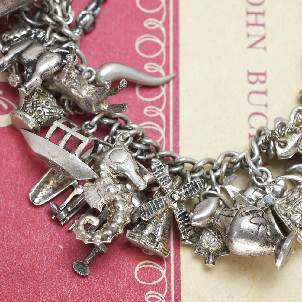 Vintage Fully Loaded Silver Charm Bracelet