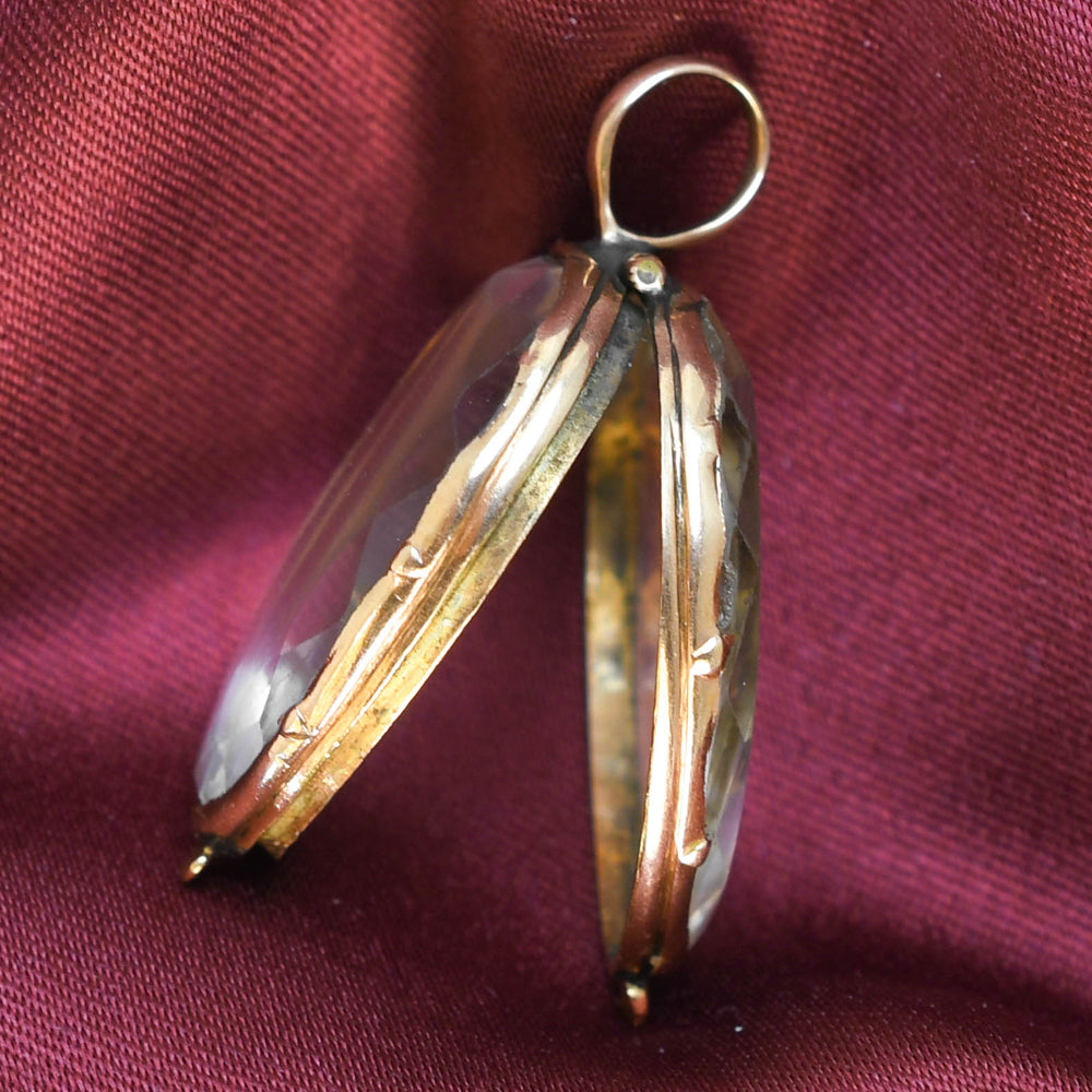 Georgian Rock Crystal 15k Heart Locket