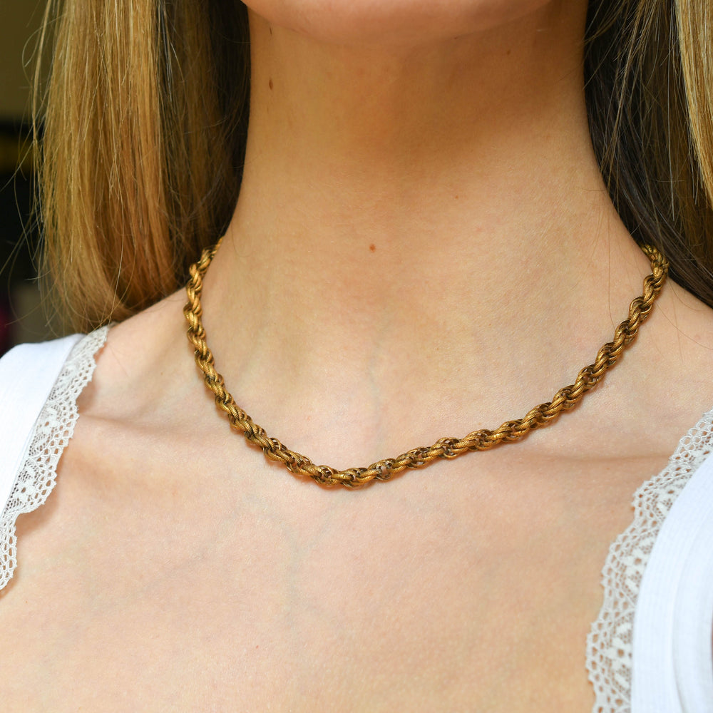 Georgian Pinchbeck Chain With Turquoise Clasp