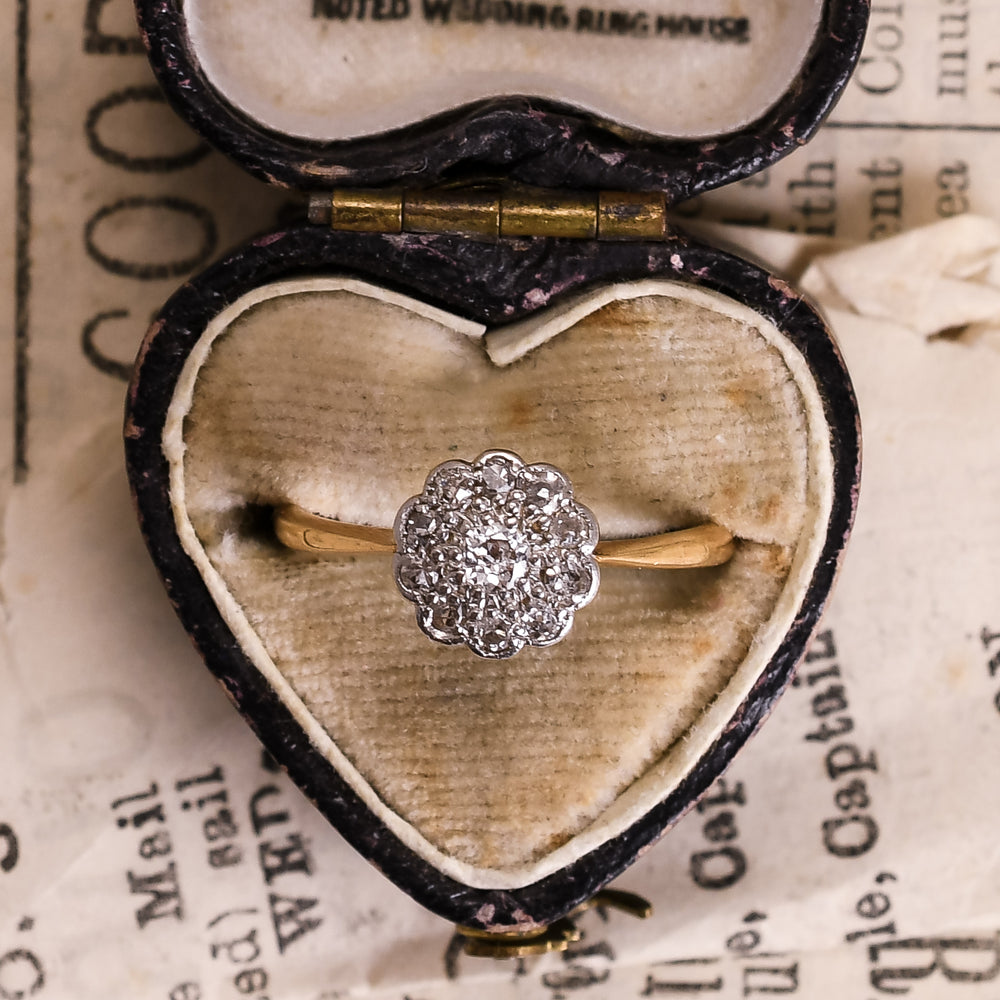 Art Deco Diamond Flower Cluster Ring