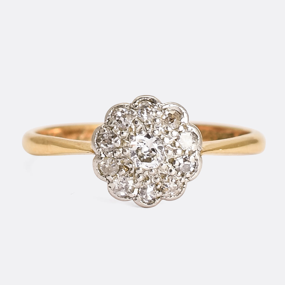 Art Deco Diamond Flower Cluster Ring