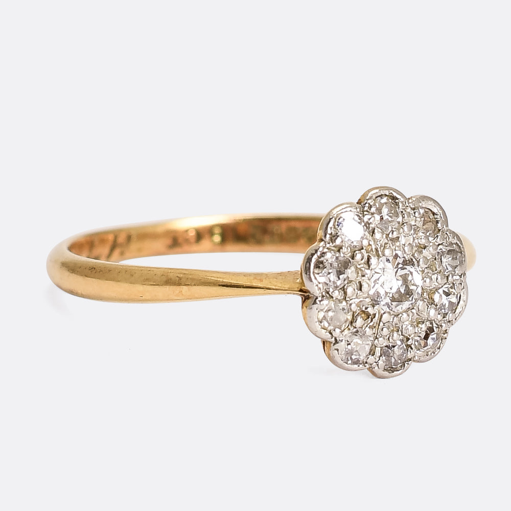 Art Deco Diamond Flower Cluster Ring