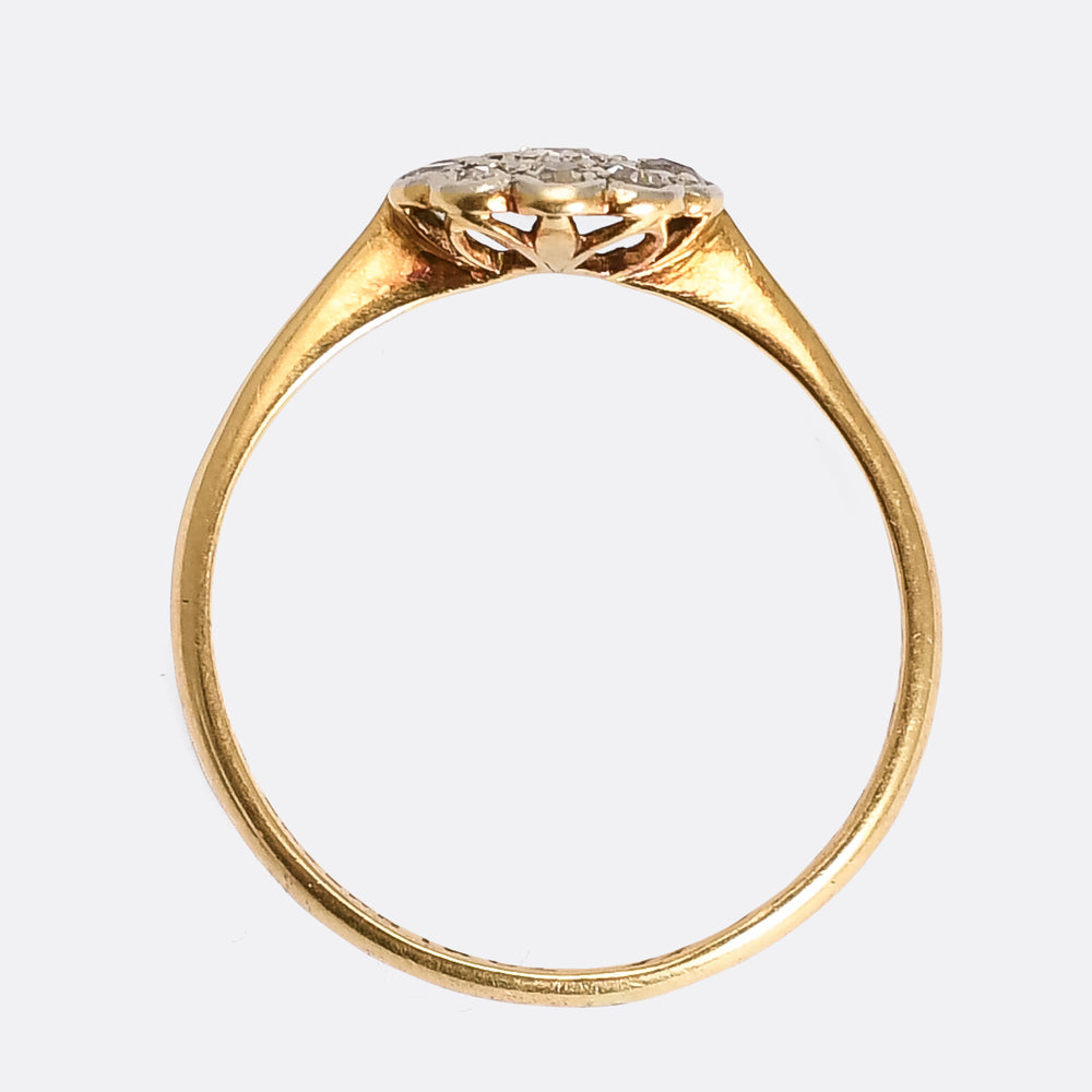 Art Deco Diamond Flower Cluster Ring