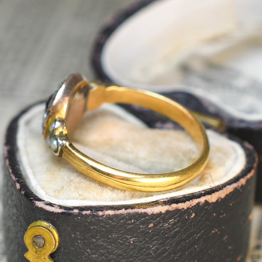 Victorian Amethyst & Pearl Cluster Ring