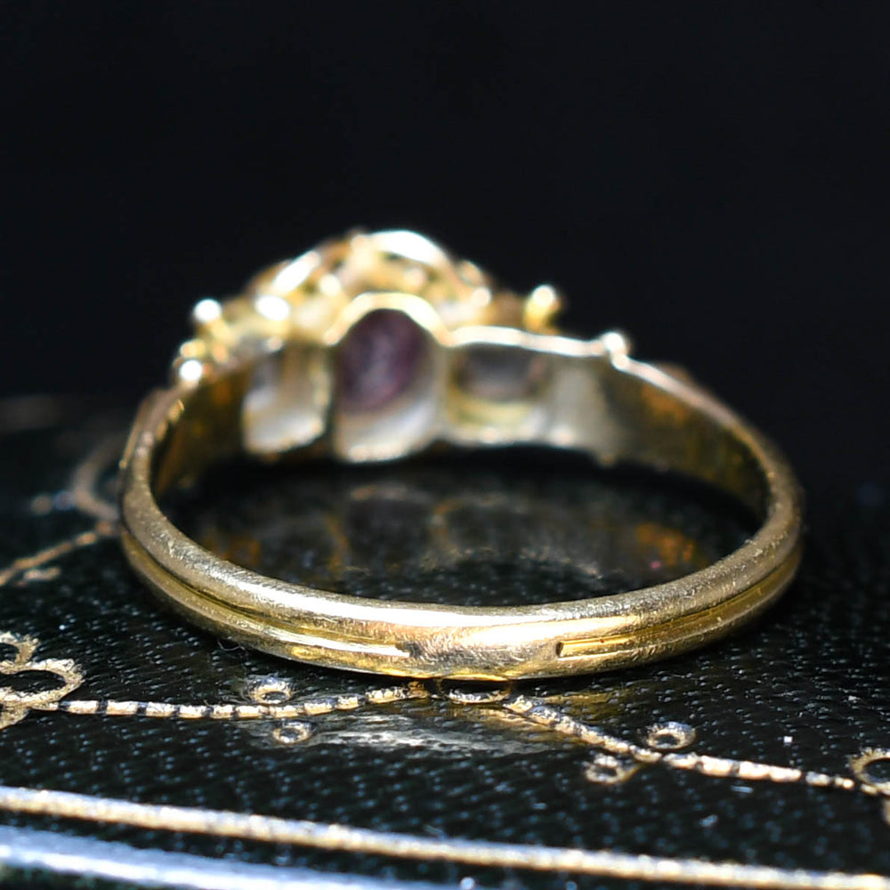 Georgian Regency Ruby & Diamond 3-Stone Ring