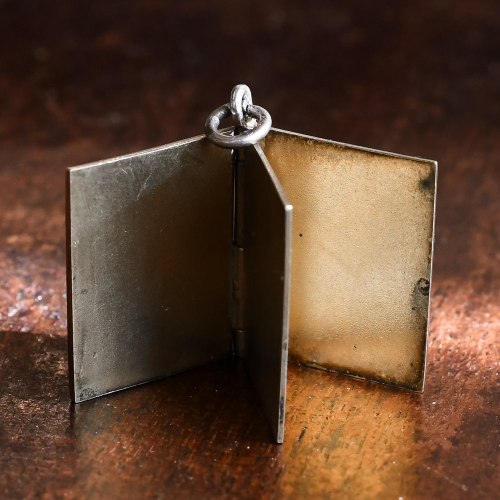 Victorian Language of Flowers Book Locket Charm