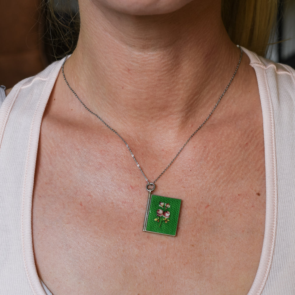 Victorian Language of Flowers Book Locket Charm