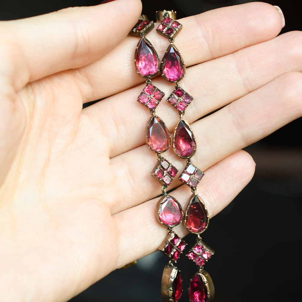 Georgian Garnet Rivière Necklace