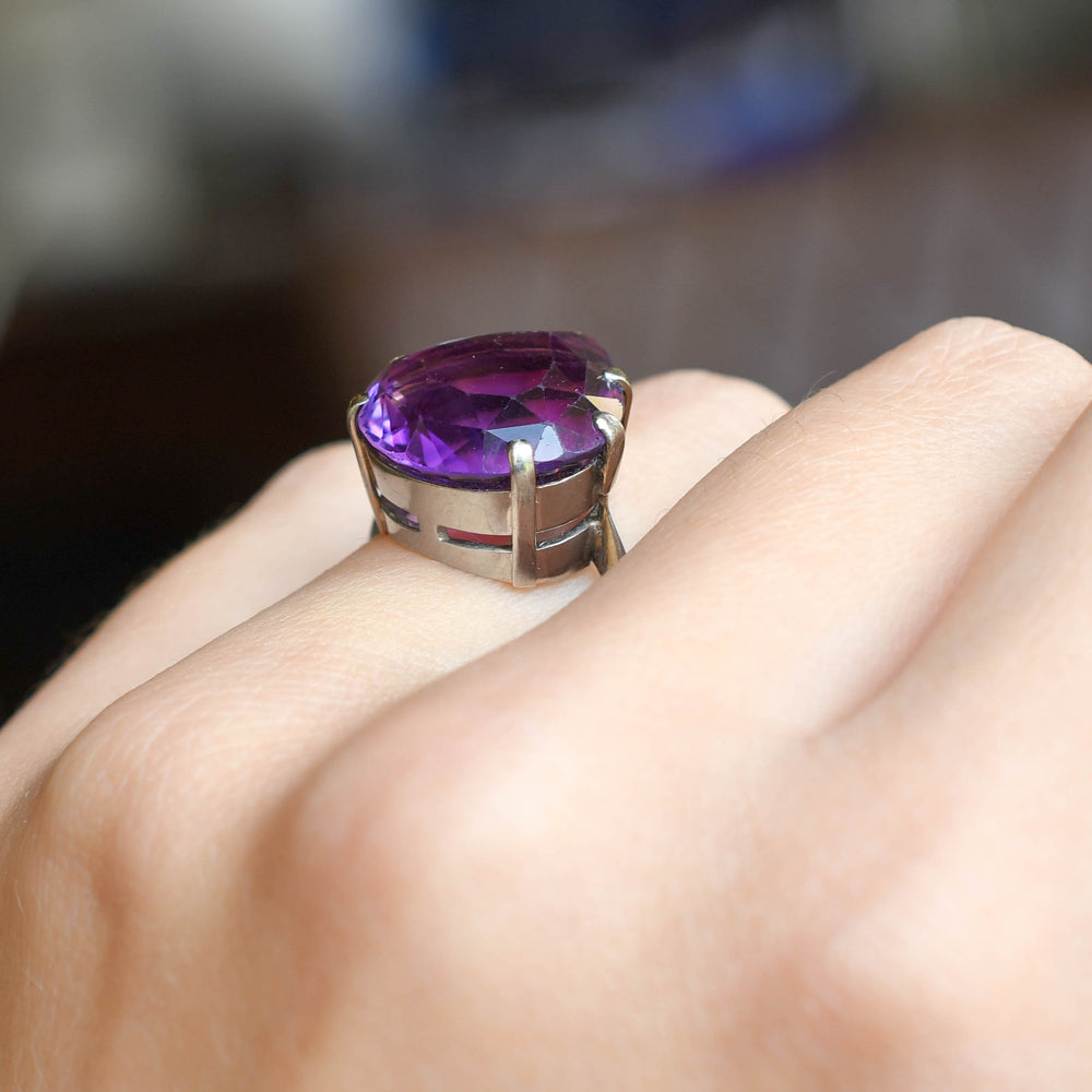 Mid-Century 13.1ct Amethyst Cocktail Ring