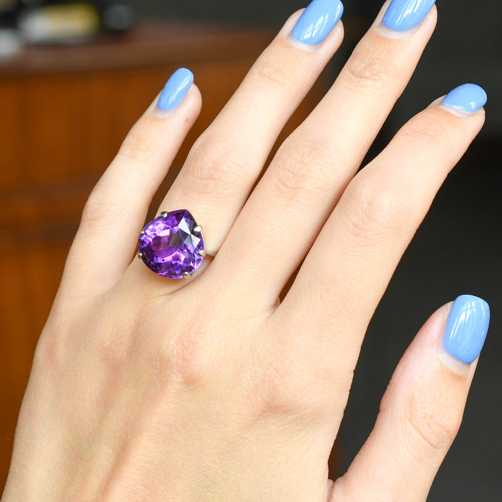 Mid-Century 13.1ct Amethyst Cocktail Ring