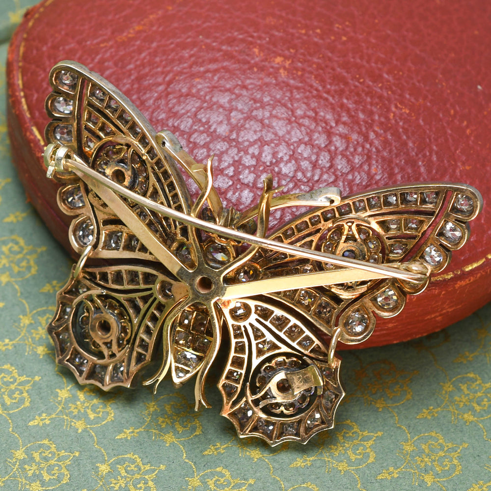 Victorian 3.9ct Diamond Butterfly Brooch
