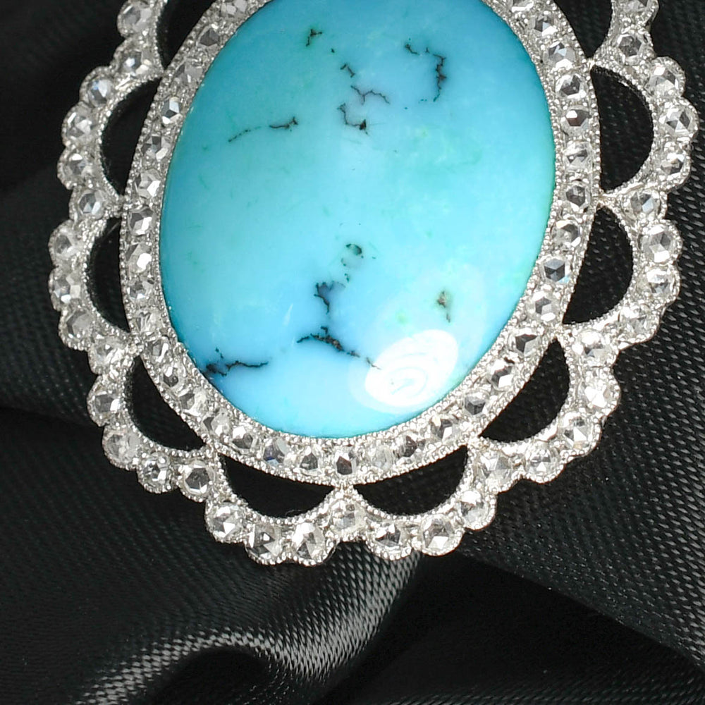 Edwardian Turquoise & Diamond Pendant