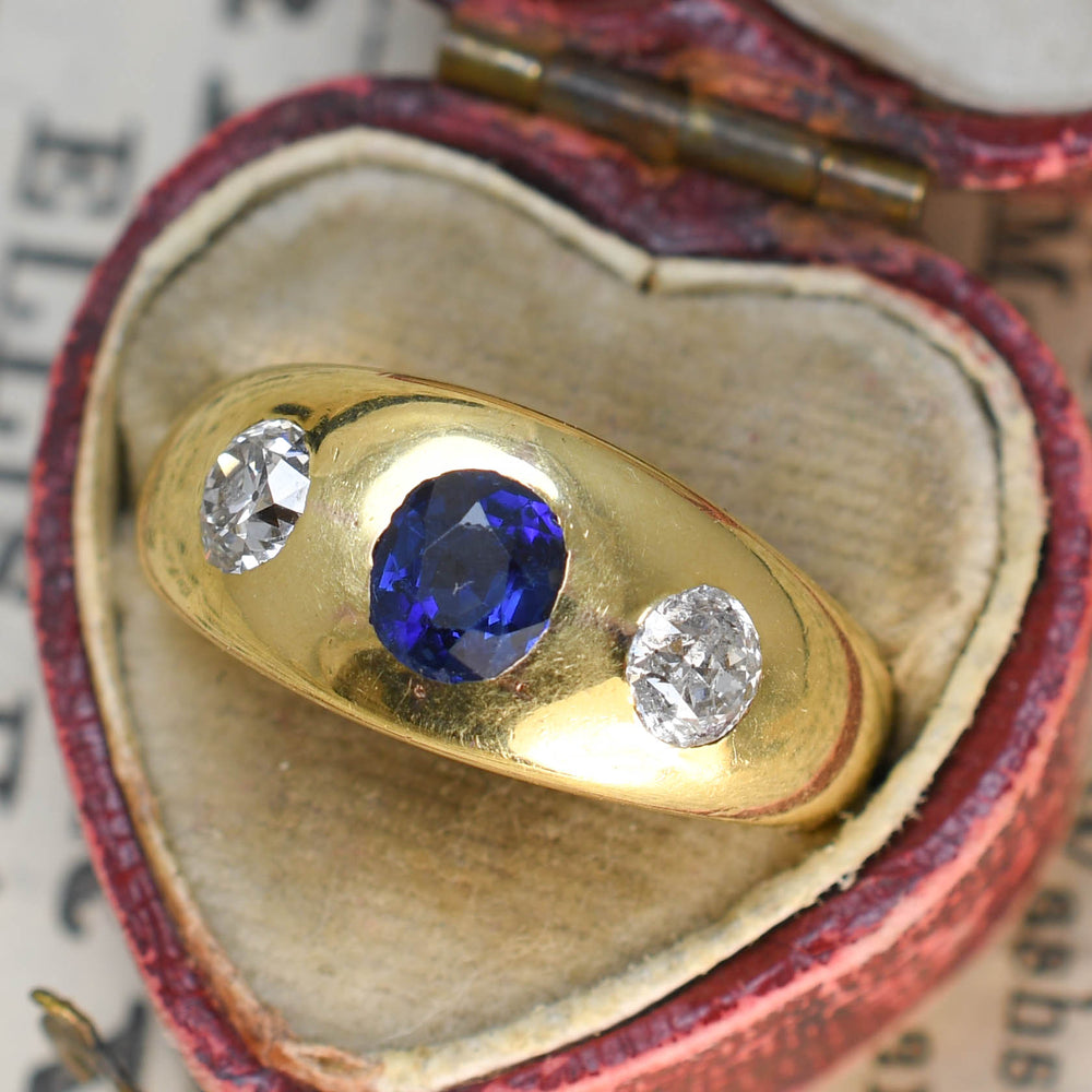 Victorian Sapphire & Diamond Gypsy Ring