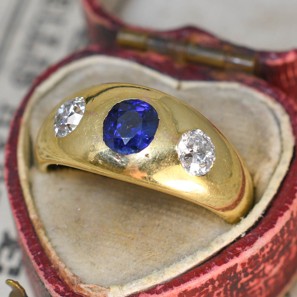 Victorian Sapphire & Diamond Gypsy Ring