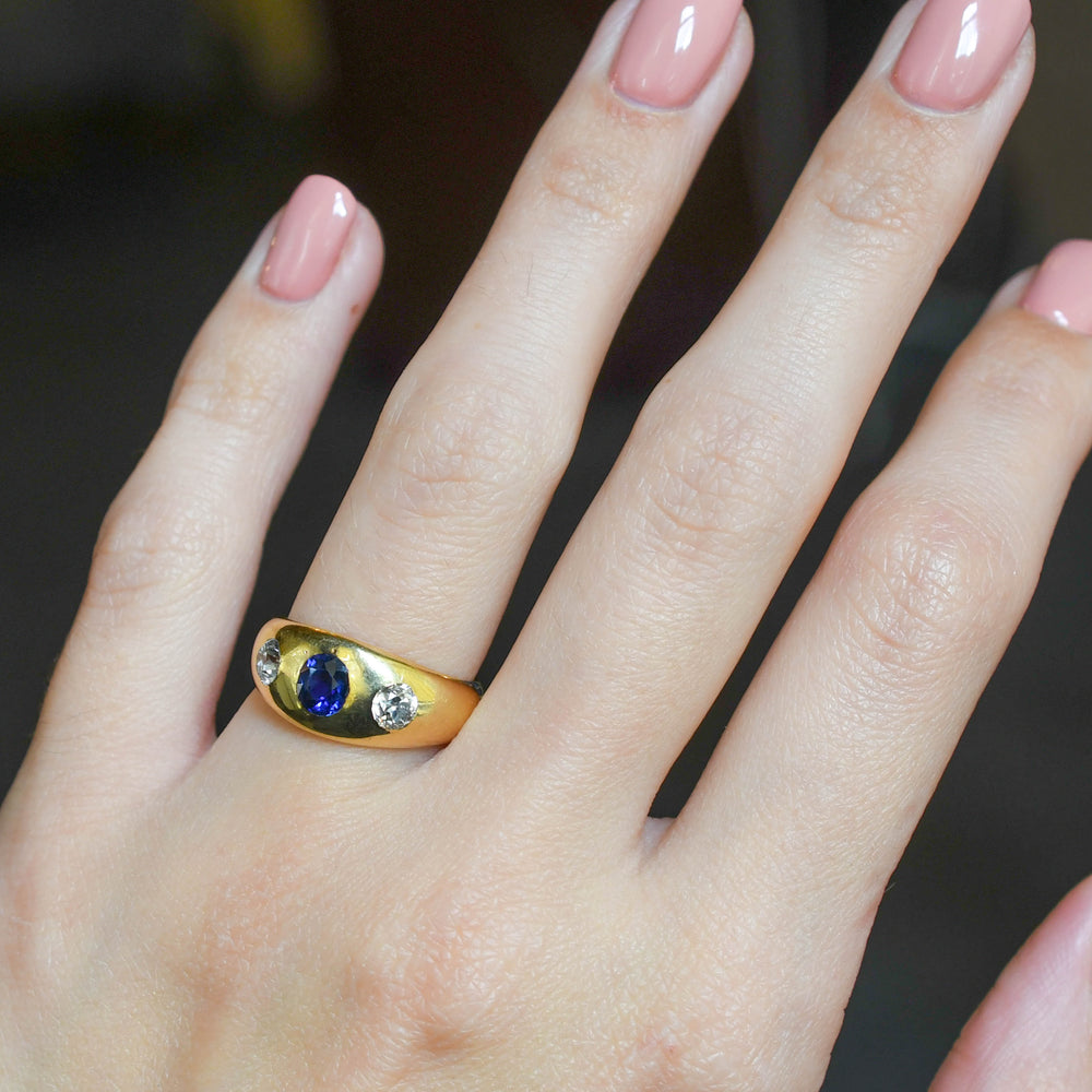 Victorian Sapphire & Diamond Gypsy Ring