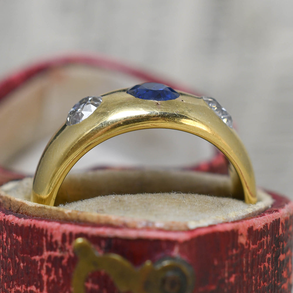 Victorian Sapphire & Diamond Gypsy Ring
